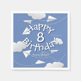 flying folded paper airplanes birthday serviette