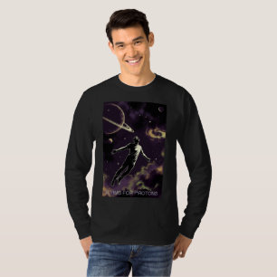 Flying For Photons schwarzes Langarm-T-Shirt für M T-Shirt