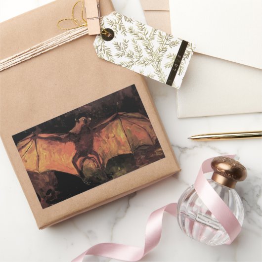 Flying Fox Bat von Vincent van Gogh Rechteckiger Aufkleber (Schenken)