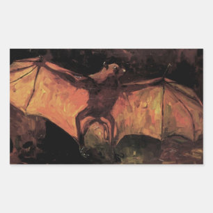 Flying Fox Bat von Vincent van Gogh Rechteckiger Aufkleber
