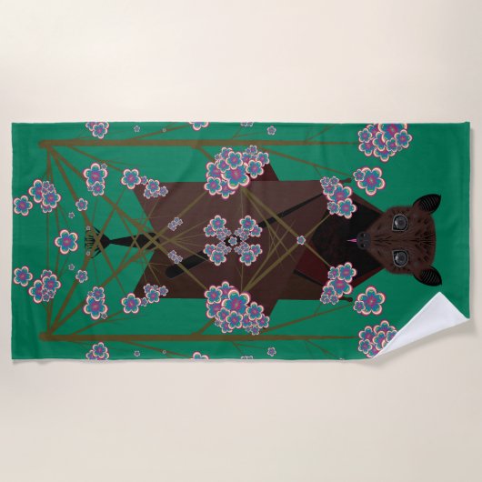 Flying Fox Jade Beach Handtuch (Vorderseite)