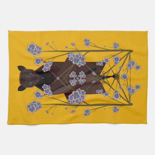Flying Fox Mustard Küchentuch (Horizontal)