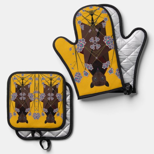 Flying Fox Senard Ofenhandschuh & Topflappen-Set (Vorderseite/Rückseite)