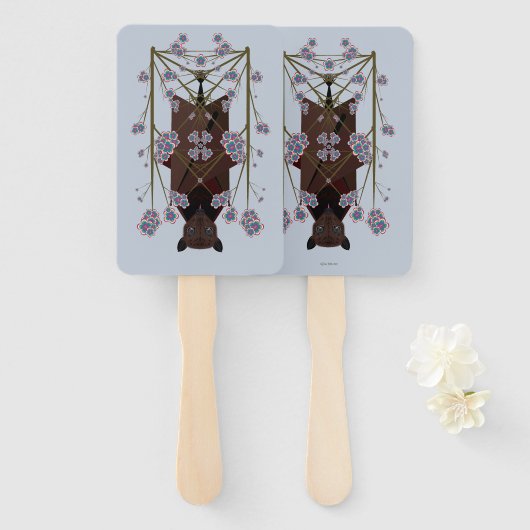 Flying Fox Sky Blue Hand Fans Fächer (Vorne und Hinten)