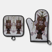 Flying Fox Sky Blue Ofenhandschuh & Topflappen-Set (Vorderseite)