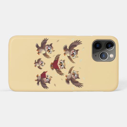 "Flying Funny Owls – Disney Cartoon Style" Case-Mate iPhone Hülle (Rückseite (Horizontal))