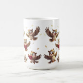 "Flying Funny Owls – Disney Cartoon Style" Kaffeetasse (Mittel)