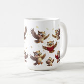 "Flying Funny Owls – Disney Cartoon Style" Kaffeetasse (VorderseiteRechts)