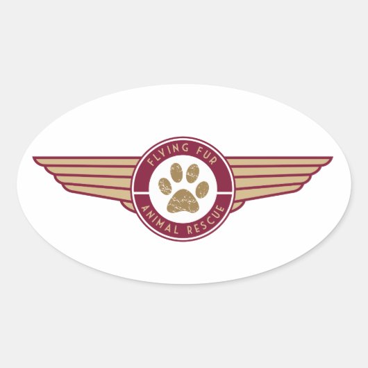 Flying Fur - Airline-Logo-Aufkleber Ovaler Aufkleber (Vorderseite)