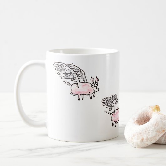 "Flying Future Bacon" Kaffeepause Tasse (Mit Donut)