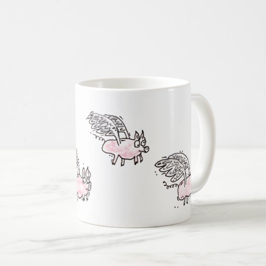 "Flying Future Bacon" Kaffeepause Tasse (VorderseiteRechts)