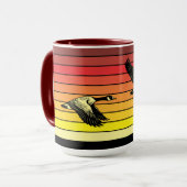 Flying Geese & Retro Sunset Tasse (Vorderseite Links)
