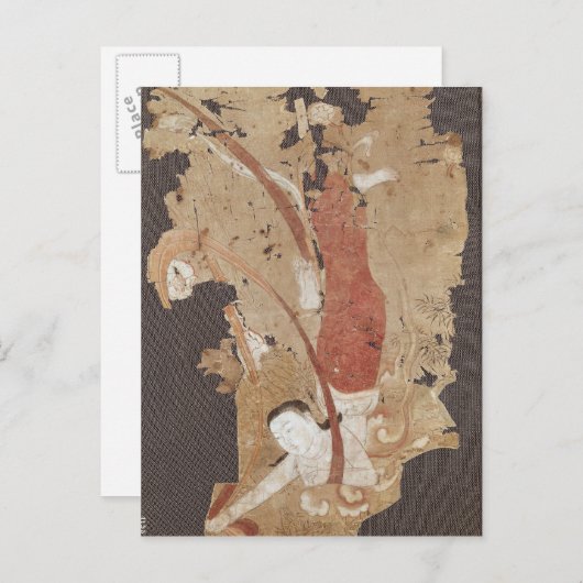 Flying genie oder, Apsaras, aus Dunhuang Postkarte (Vorne/Hinten)