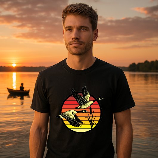 Flying Ges & Retro Sunset T-Shirt