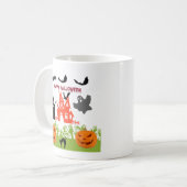 Flying Ghoulish Ghost, Fledermäuse, Pumpkins, Schw Kaffeetasse (Vorderseite Links)