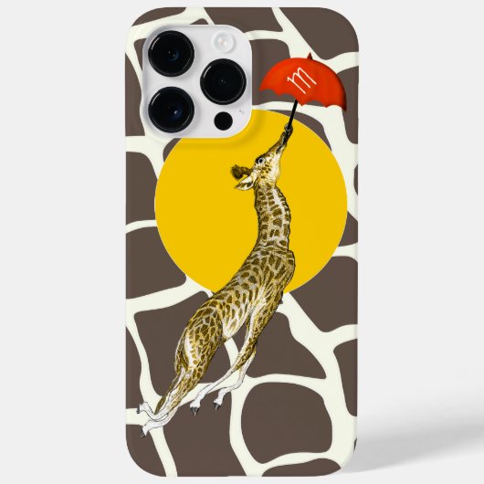 Flying Giraffe Roter Regenschirm Brown Giraffe Mus Case-Mate iPhone Hülle (Rückseite)