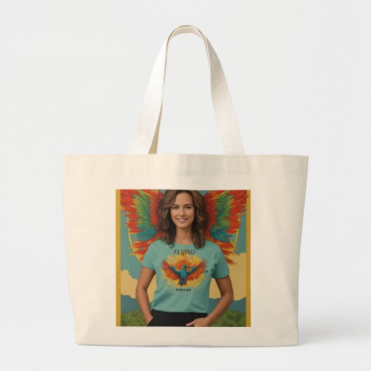 Flying Girl Design Tote Bag Jumbo Stoffbeutel (Vorne)