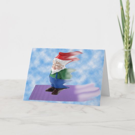Flying Gnome Feiertagskarte (Vorderseite)