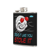 Flying Golf Ball mit Sonnenbrille Black Flachmann (Links)