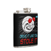 Flying Golf Ball mit Sonnenbrille Black Flachmann (Rechts)