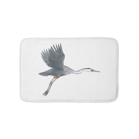 Flying Great Blue Heron Badematte (Vorderseite)