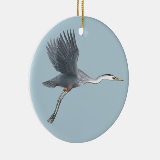 Flying Great Blue Heron Keramik Ornament (Rechts)