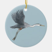 Flying Great Blue Heron Keramik Ornament (Vorne)