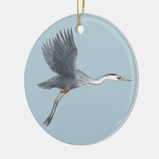 Flying Great Blue Heron Keramik Ornament (Links)