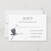 Flying Great Blue Heron Wedding RSVP Postcard (Vorderseite)