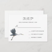 Flying Great Blue Heron Wedding RSVP Postcard (Vorne/Hinten)