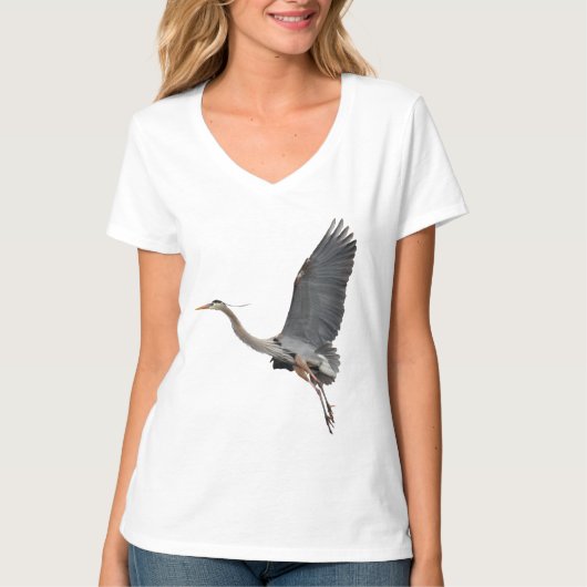 Flying Great Blue Heron Wildlife T - Shirt (Vorderseite)