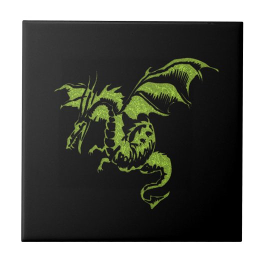Flying Green Dragon Fliese (Vorderseite)