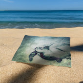 Flying Green Sea Turtle | Benutzerdefiniertes Gewe Seidenpapier