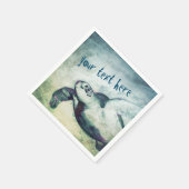 Flying Green Sea Turtle | Custom Paper Napkin Serviette (Ecke)