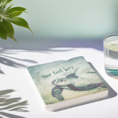 Flying Green Sea Turtle | Custom Stone Untersetzer