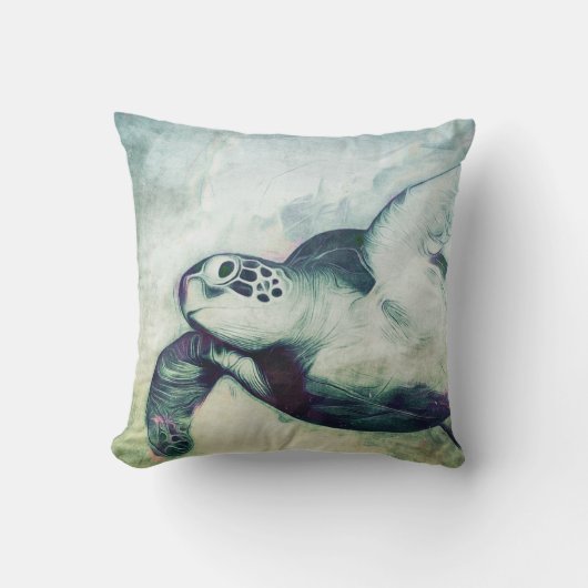 Flying Green Sea Turtle | Kissen (Vorderseite)
