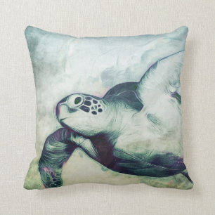 Flying Green Sea Turtle   Kissen
