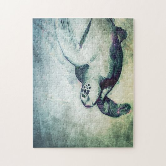 Flying Green Sea Turtle | Puzzle (Vertikal)