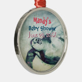 Flying Green Sea Turtles | Baby Shower Ornament (Rechts)