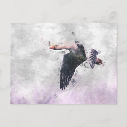 Flying Greylag Goose Postkarte (Vorderseite)