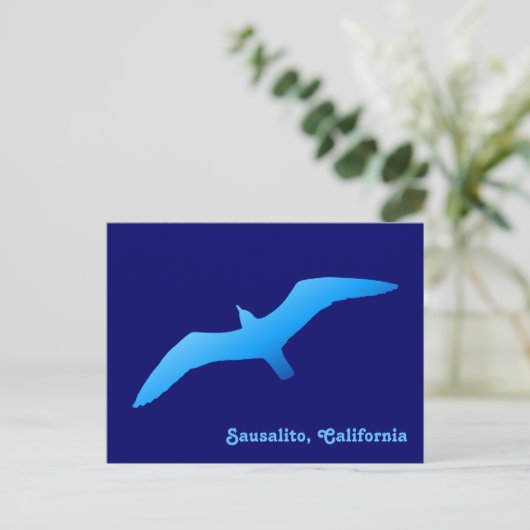 Flying Gull Postcard Postkarte (Stehend Vorderseite)