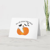 Flying Halloween Mops Ghost Funny Sprichwort Pumpk Karte (Vorderseite)