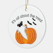 Flying Halloween Mops Ghost Funny Sprichwort Pumpk Keramikornament (Links)