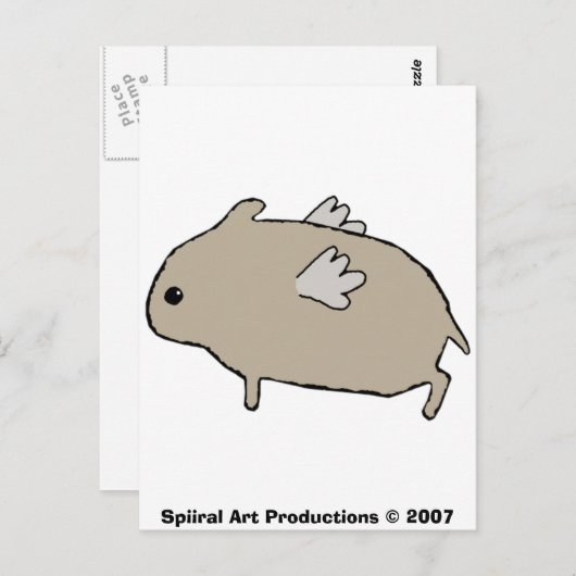 Flying Hamster Postcard Postkarte (Vorne/Hinten)