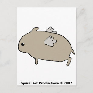 Flying Hamster Postcard Postkarte