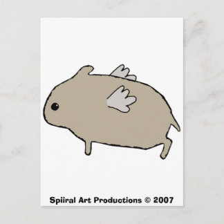 Flying Hamster Postcard Postkarte