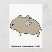 Flying Hamster Postcard Postkarte (Vorderseite)