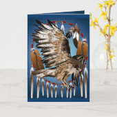 Flying Hawk Dreamcatcher Card Karte (Gelbe Blume)