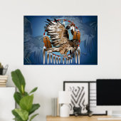 Flying Hawk Dreamcatcher Print Poster (Heimbüro)