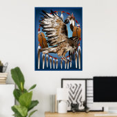 Flying Hawk Dreamcatcher Print Poster (Heimbüro)